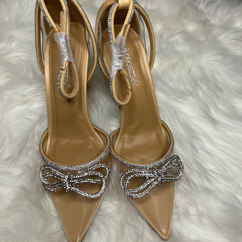 Clear and nude pumps size 7.5
